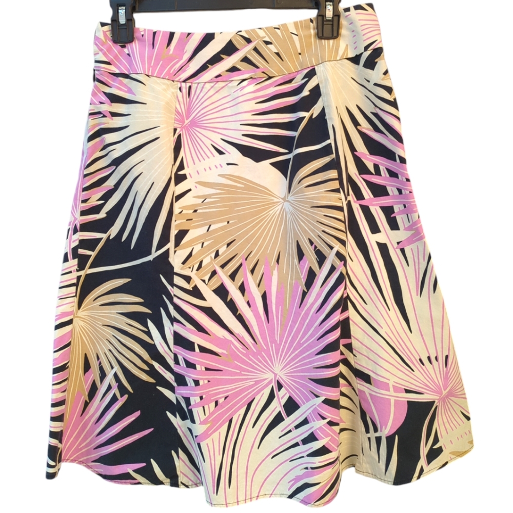 Vintage Gap Midi Cotton Skirt, 2, Fit & Flare A-line Skirt, Floral, Stretchy, XS